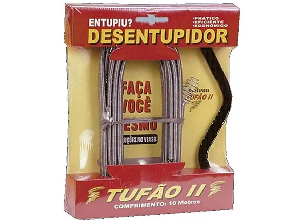 Desentupidor de Canos Tufão Profissional com Mola Rotativa 10m Pias, Vaso Sanitário e Calhas no Carrão